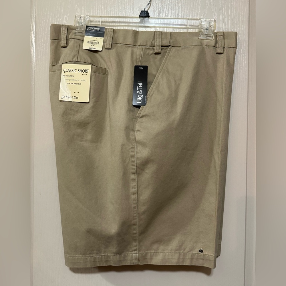 NWT ST. JOHN’S BAY BIG & TALL SHORTS, SIZE 46, FLAT FRONT, 100% COTTON, COMFY!😎